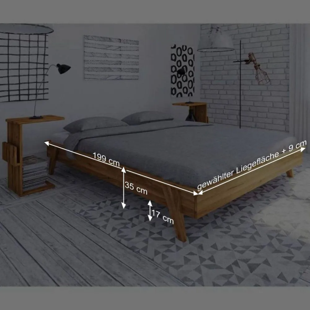 Wohnen 190 cm Bettanlage im Retro Design - Hardus (dreiteilig)