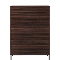 Wohnen 80 cm breite Hochkommode in Walnuss Optik - Teleska