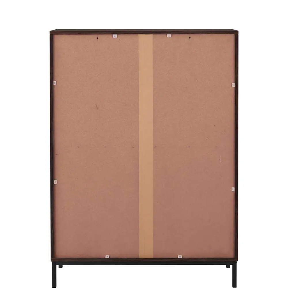 Wohnen 80 cm breite Hochkommode in Walnuss Optik - Teleska