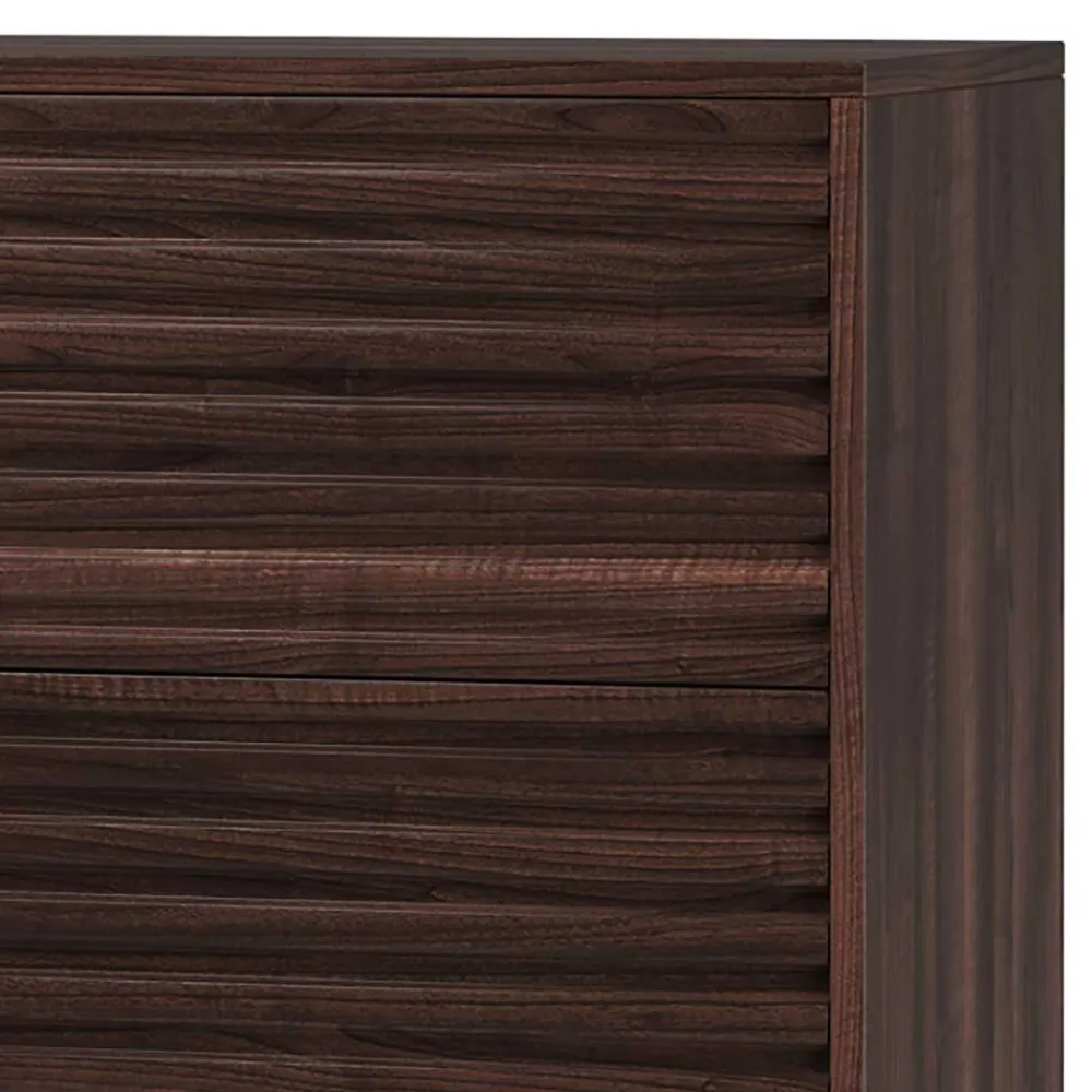 Wohnen 80 cm breite Hochkommode in Walnuss Optik - Teleska