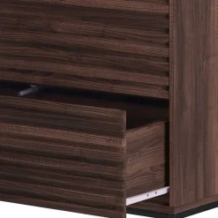 Wohnen 80 cm breite Hochkommode in Walnuss Optik - Teleska