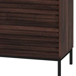 Wohnen 80 cm breite Hochkommode in Walnuss Optik - Teleska