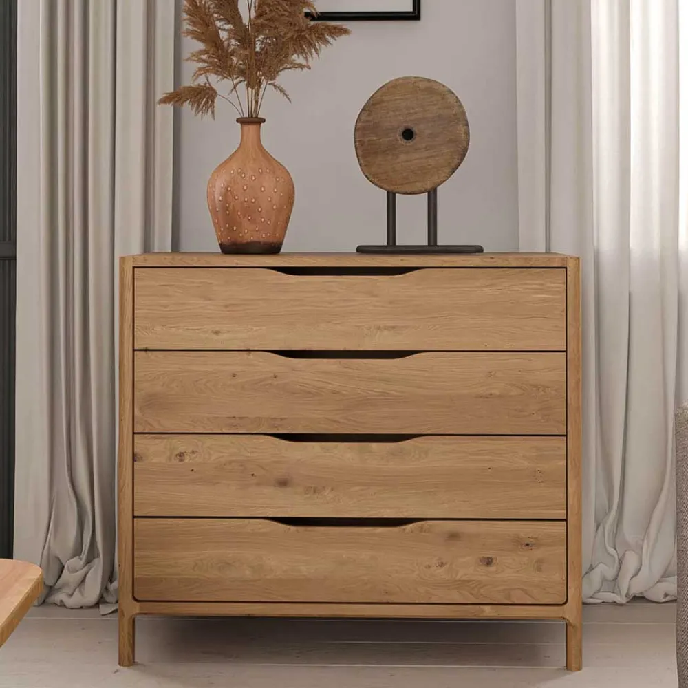 Wohnen 95 cm breite Kommode mit vier Schubladen - Laida