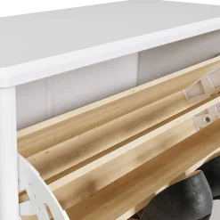 Wohnen Weiße Möbel|Schuhschränke*82 cm breite Schuhkommode in Weiß gewachst - Oranias