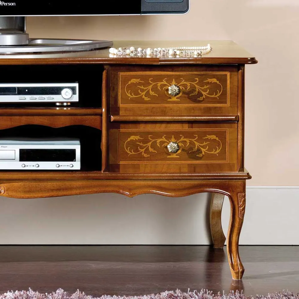 Wohnen Tv & Hifi-Möbel|Tv & Hifi-Möbel*123 cm breite TV Kommode Agosto im Barockstil