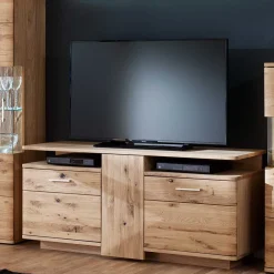 Wohnen 150 cm breite TV Kommode in Eiche Bianco - Crokas