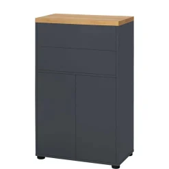 Wohnen 60 cm breiter Badschrank in Anthrazit - Rigori