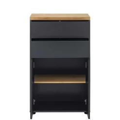 Wohnen 60 cm breiter Badschrank in Anthrazit - Rigori