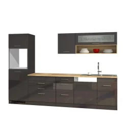 Wohnen 300 cm breiter Block Küche ohne Geräte - Bozenia (achtteilig)