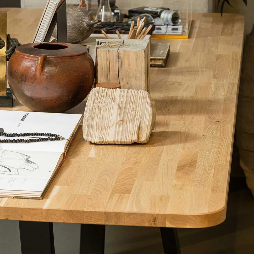 Wohnen 240 cm breiter Esszimmertisch aus Eichenholz - Serinina