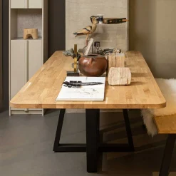 Wohnen 240 cm breiter Esszimmertisch aus Eichenholz - Serinina