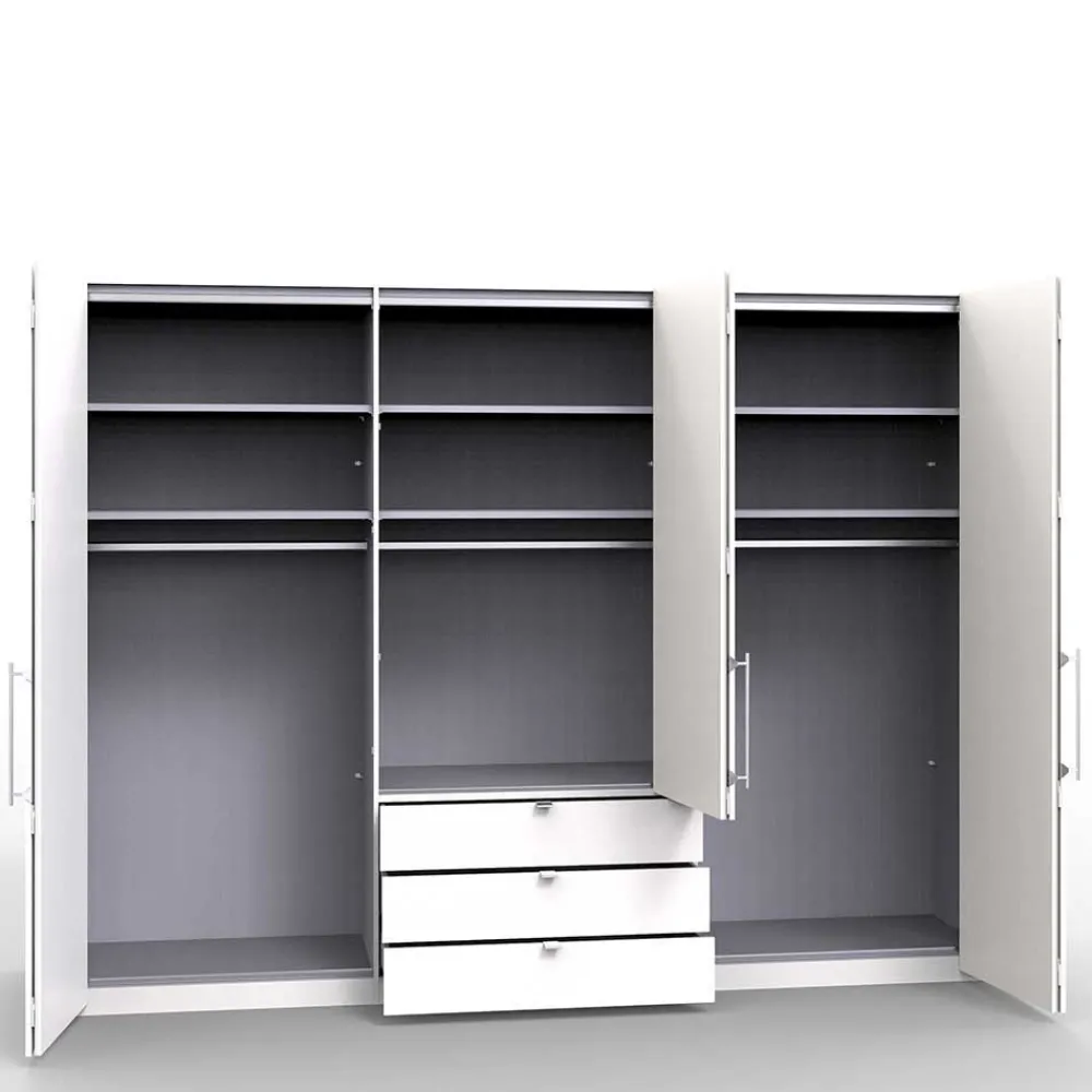 Wohnen Schränke|Kleiderschränke*300 cm breiter Falttürenschrank in Holzoptik dunkel - Riding