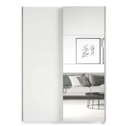 Wohnen Jugendzimmerschränke*150 cm breiter Kleiderschrank mit Schiebetüren in Weiß - Juleste