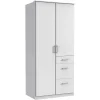 Wohnen Jugendzimmerschränke*91 cm breiter Kleiderschrank in Weiß - Cador