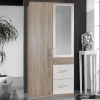 Wohnen Jugendzimmerschränke*91 cm breiter Kombi-Kleiderschrank mit Spiegel - Coros
