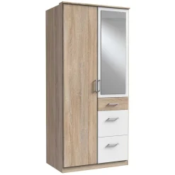 Wohnen Jugendzimmerschränke*91 cm breiter Kombi-Kleiderschrank mit Spiegel - Coros