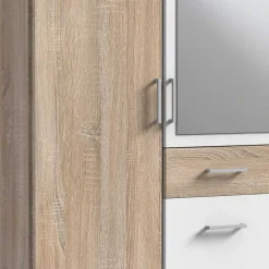 Wohnen Jugendzimmerschränke*91 cm breiter Kombi-Kleiderschrank mit Spiegel - Coros