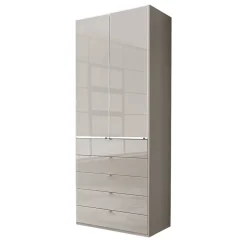 Wohnen 100 cm breiter Schlafzimmerschrank in Hellgrau - Nucina