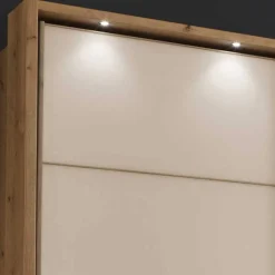 Wohnen Schränke|Kleiderschränke*300 cm breiter Schwebetürenschrank mit Glas Beige - Nikoba