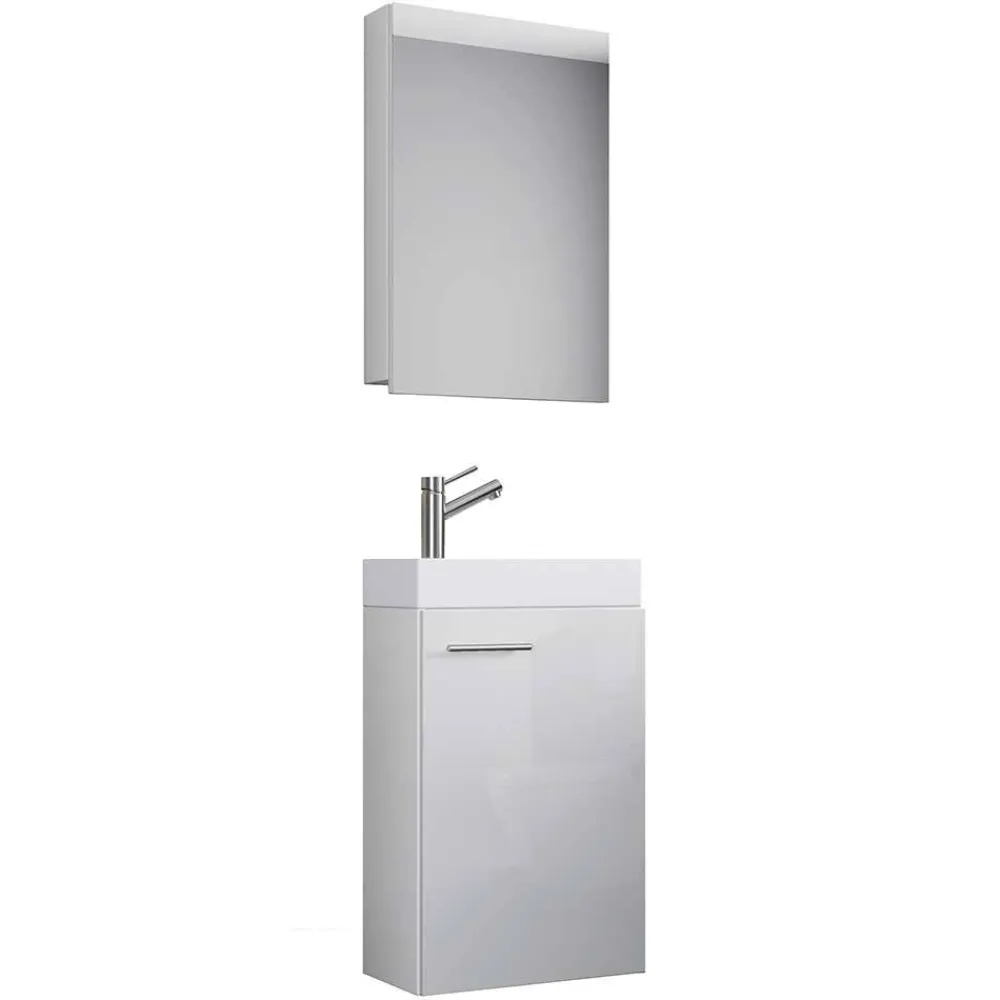 Wohnen 41 cm breiter Waschplatz in Weiß - Vulcanos (zweiteilig)