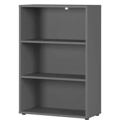 Wohnen Wohnzimmer-Regale|Büroregale*80 cm breites 3 Fächer Aktenregal in dunklem Grau - Valcau