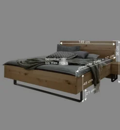 Wohnen Betten|Betten*140 cm breites Bett im Industry Style - Siestago