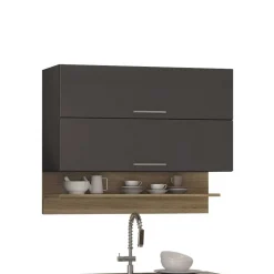 Wohnen Küche Komplett|Küchenzeilen*270 cm Einbauküchenzeile in Grau - Bozenia (neunteilig)