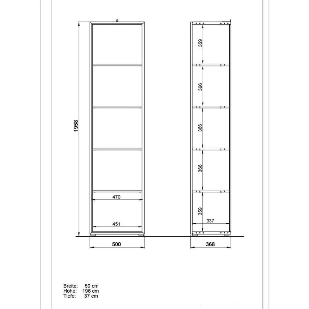 Wohnen 196 cm hohe Büro Schränke & Regal - Fidania I (dreiteilig)