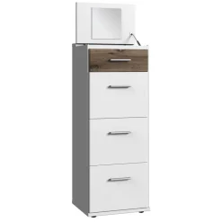 Wohnen Schminktische*121 cm hohe Kommode mit Spiegel im Deckel - Liesca