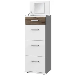 Wohnen Schminktische*121 cm hohe Kommode mit Spiegel im Deckel - Liesca