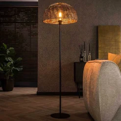 Wohnen Lampen & Leuchten*164 cm hohe Stehleuchte mit halbrundem Schirm - Filax