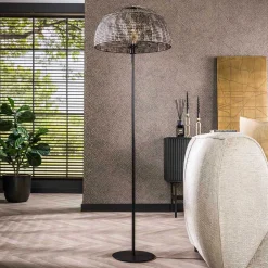 Wohnen Lampen & Leuchten*164 cm hohe Stehleuchte mit halbrundem Schirm - Filax