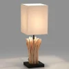 Wohnen Lampen & Leuchten*44 cm hohe Tischleuchte in Weiß & Natur - Zunil