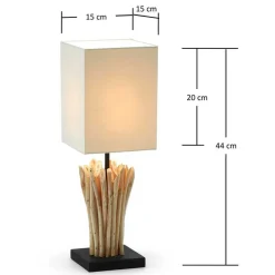 Wohnen Lampen & Leuchten*44 cm hohe Tischleuchte in Weiß & Natur - Zunil