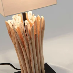 Wohnen Lampen & Leuchten*44 cm hohe Tischleuchte in Weiß & Natur - Zunil