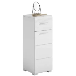 Wohnen Badschränke*79 cm hoher Bad Unterschrank in Weiß Hochglanz - Whale