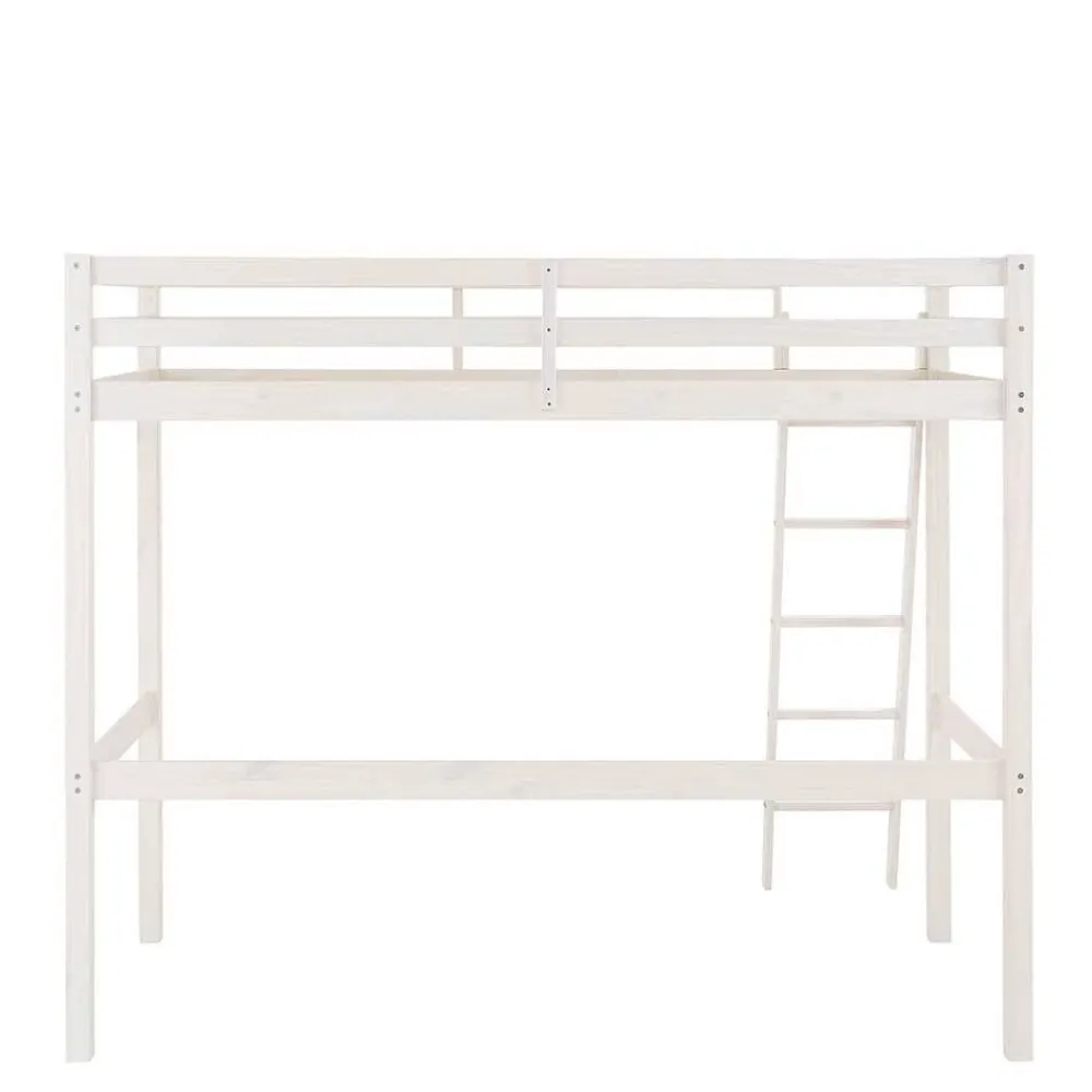 Wohnen Kindermöbel|Kinderbetten*175 cm hohes Hochbett mit Leiter in Weiß - Saludio