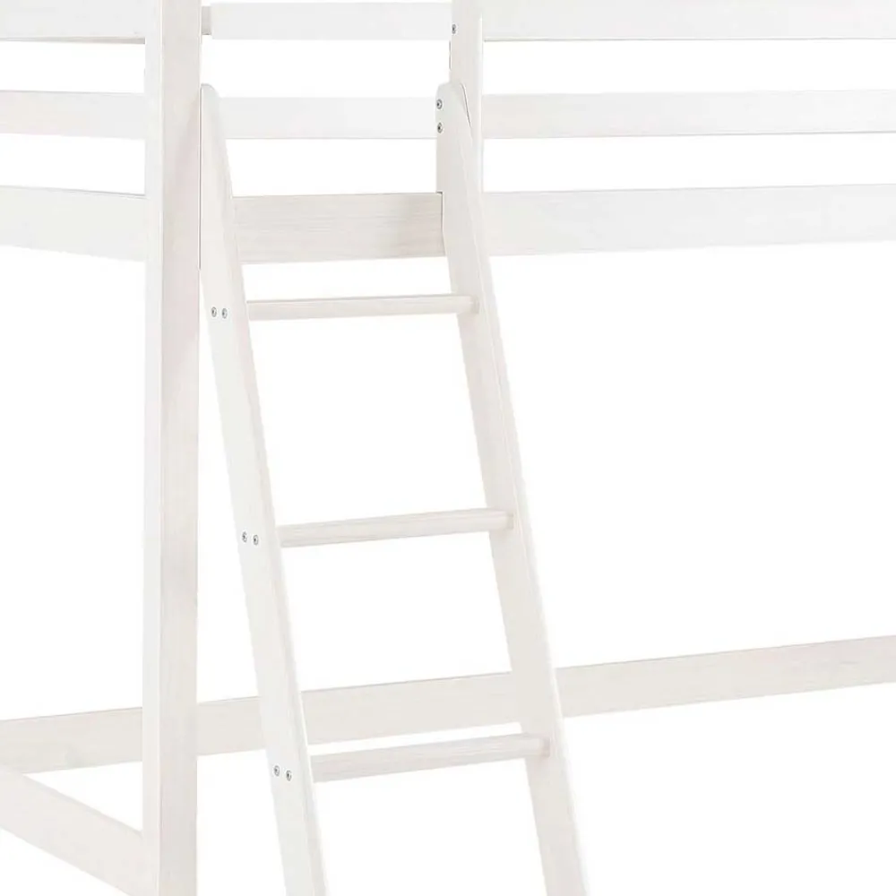 Wohnen Kindermöbel|Kinderbetten*175 cm hohes Hochbett mit Leiter in Weiß - Saludio