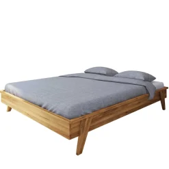 Wohnen Retro Möbel*190 cm kurzes Doppelbett aus Holz - Hardus