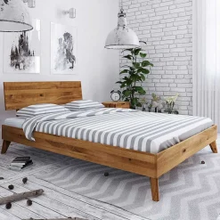 Wohnen 210 cm langes Holzbett Gestell Wildeiche - Eavy