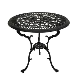 Wohnen 70 cm runder Aluminium Gartentisch in Dunkelgrau - Taruma