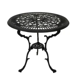 Wohnen 70 cm runder Aluminium Gartentisch in Dunkelgrau - Taruma