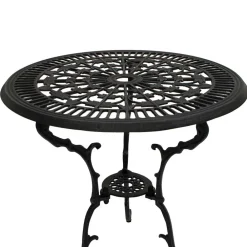 Wohnen 70 cm runder Aluminium Gartentisch in Dunkelgrau - Taruma