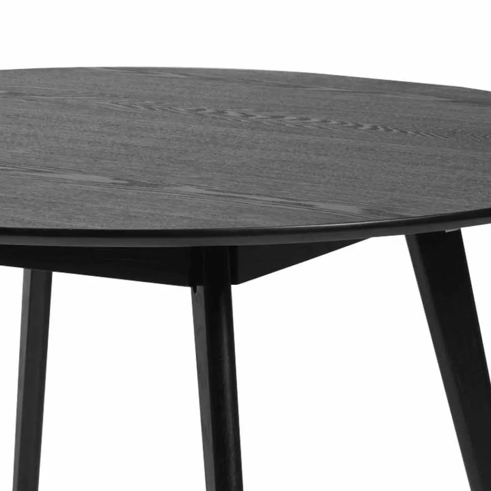 Wohnen Retro Möbel*115 cm runder Esstisch in Schwarz - Vartana