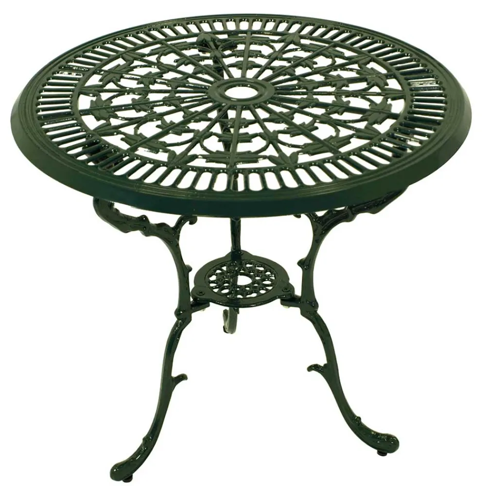 Wohnen Vintage Möbel|Metall-Gartenmöbel*70 cm runder Gartentisch in Grün aus Metall - Jenson