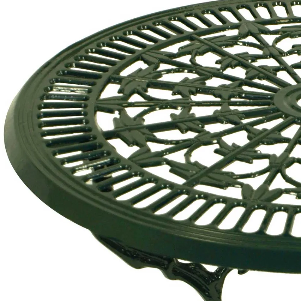 Wohnen Vintage Möbel|Metall-Gartenmöbel*70 cm runder Gartentisch in Grün aus Metall - Jenson