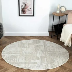 Wohnen 120 cm runder Teppich gemustert - Anika