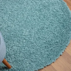 Wohnen 150 cm Runder Teppich in Hellblau - Chiyom