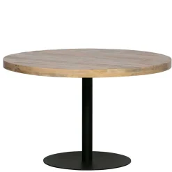 Wohnen 120 cm runder Tisch aus Mango Holz White Wash - Trois