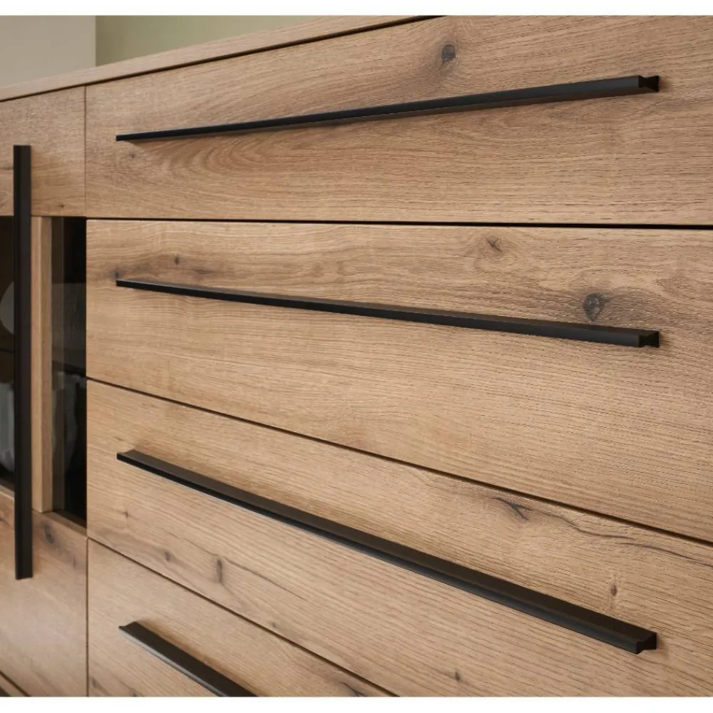 Wohnen 200 cm Sideboard mit Glaseinsätzen - Brocus